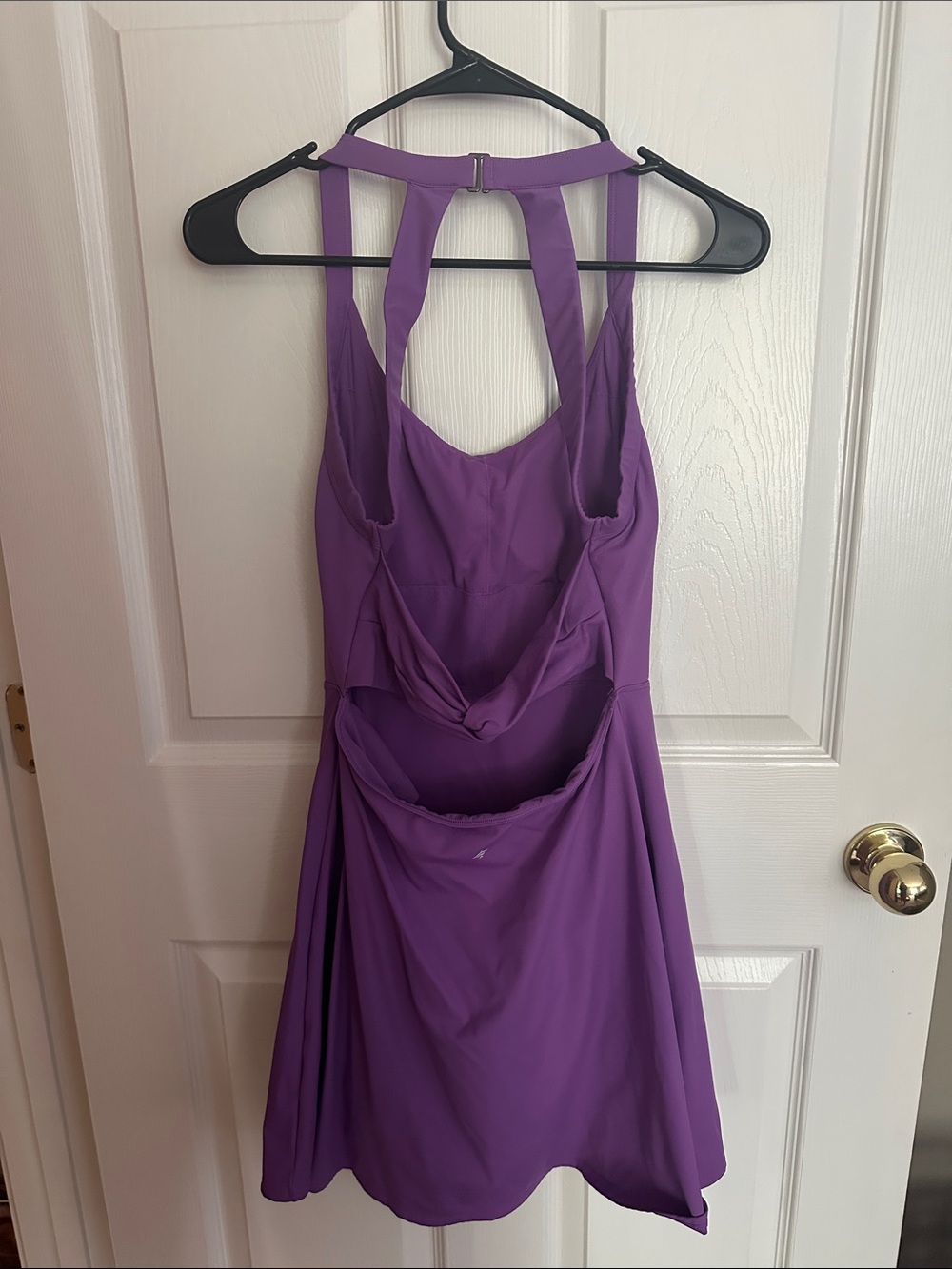 Halara EasyPeasyWomen’s Purple Backless Dress with Racerback Strap